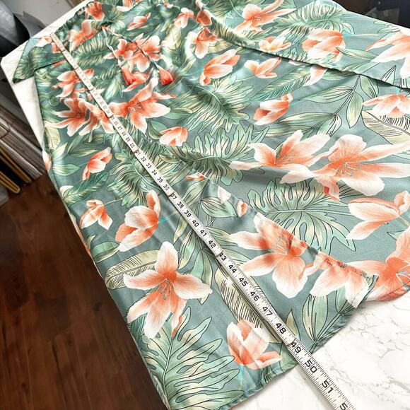Akira Strapless Green Tropical Floral Flowy Slit Maxi Dress women’s size medium - Picture 11 of 11